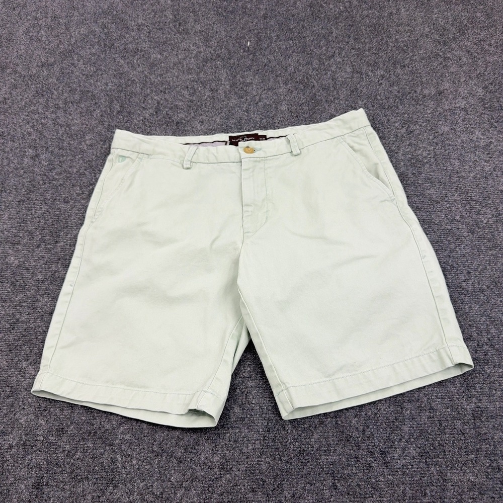 Black Brown 1826 Shorts Mens 34 Mint Green Cotton Chino Casual Preppy Summer